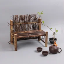 Japen Style Bamboo Fence Decoration For Tea Set Mini Fence For Office Meeting Room Home Living Room Table Decoration