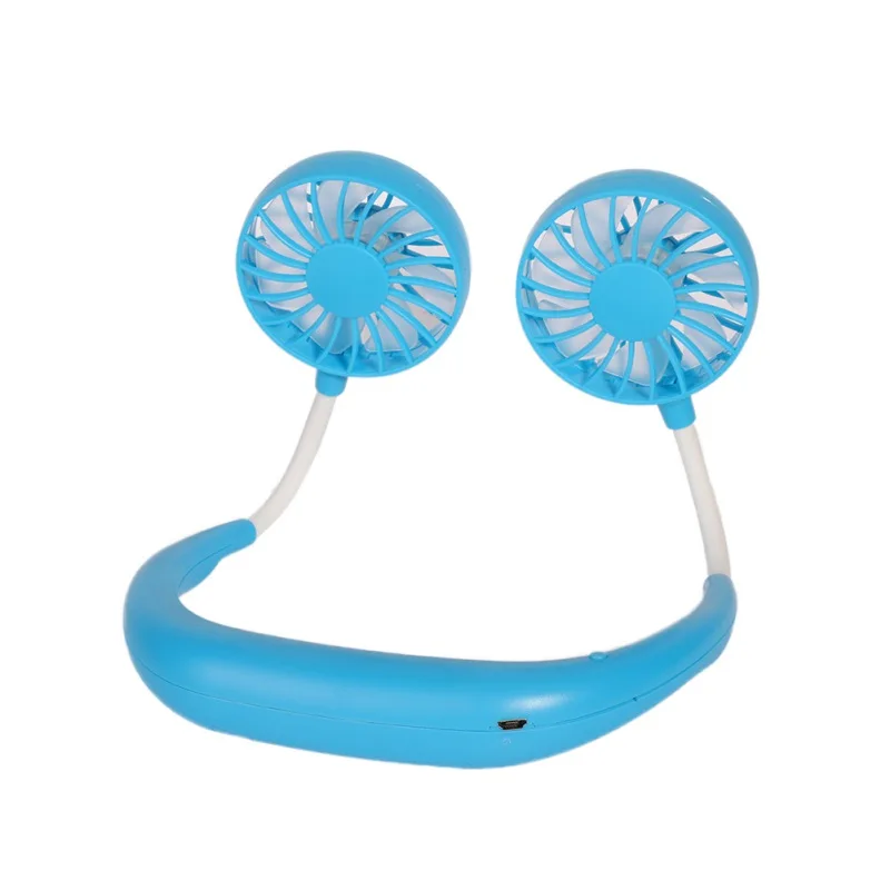 

Rechargeable Wearable Neckband Fan Portable Hand Free Mini Neck Double 3 Speed USB Fans Adjustable for Home Office Tra
