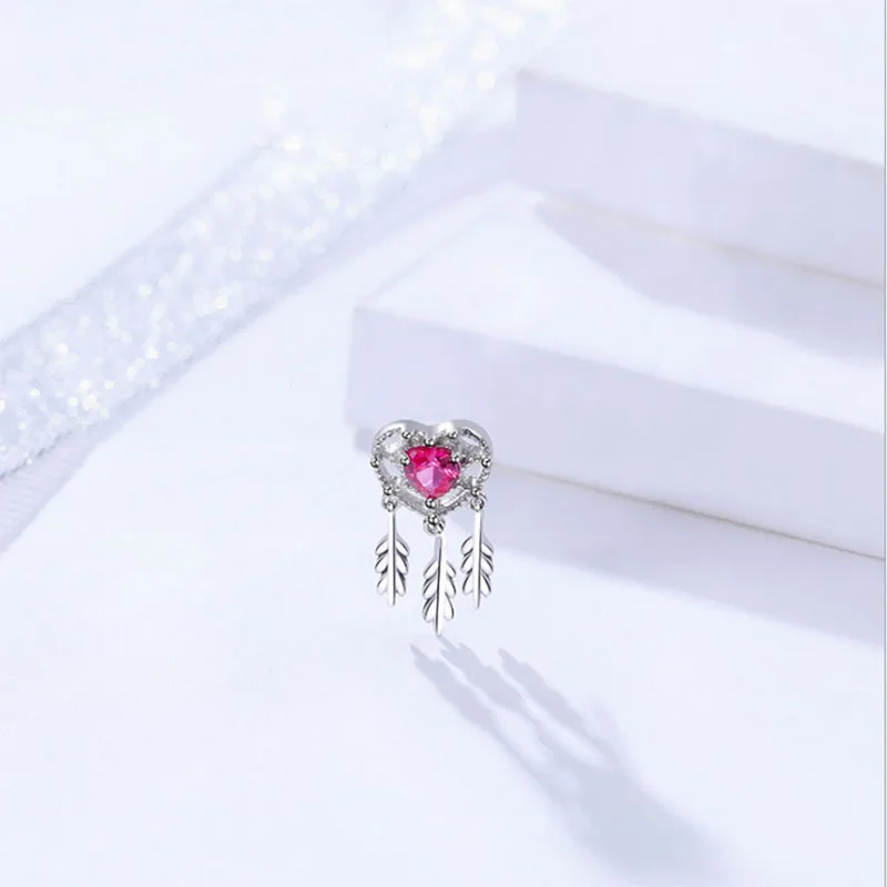 Lo Paulina new 2019 Classic Heart Tassel S925 Silver Stud Earring for mother's day gift joyas wholesale | Украшения и
