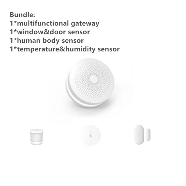 bundle 4in 1 Xiaomi mijia умный дом наборы шлюз концентратор двери окна сенсор человеческого тела Датчик куб беспроводной переключатель влажности Zigbee разъем D5 - Цвет: bundle 4in 1