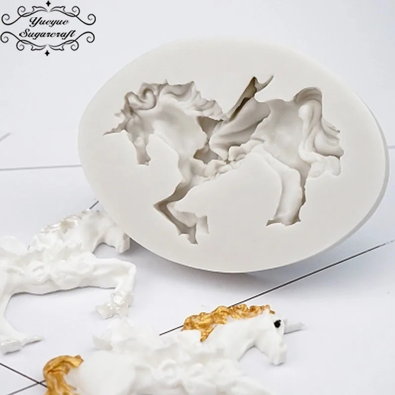 Yueyue Sugarcraft Horder/единорог силиконовая форма для украшения торта инструменты confeitaria moldes de silicone fondant форма для выпечки торта