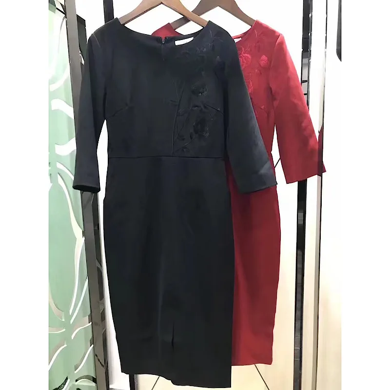 Xxxl платья Vestidos осень зима Коктейльные Вечерние женские платья с v-образным вырезом элегантное платье с вышивкой облегающее сексуальное платье-карандаш с разрезом