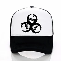 zombie skull biohazard outbreak walking team print baseball cap summer mesh sports hat