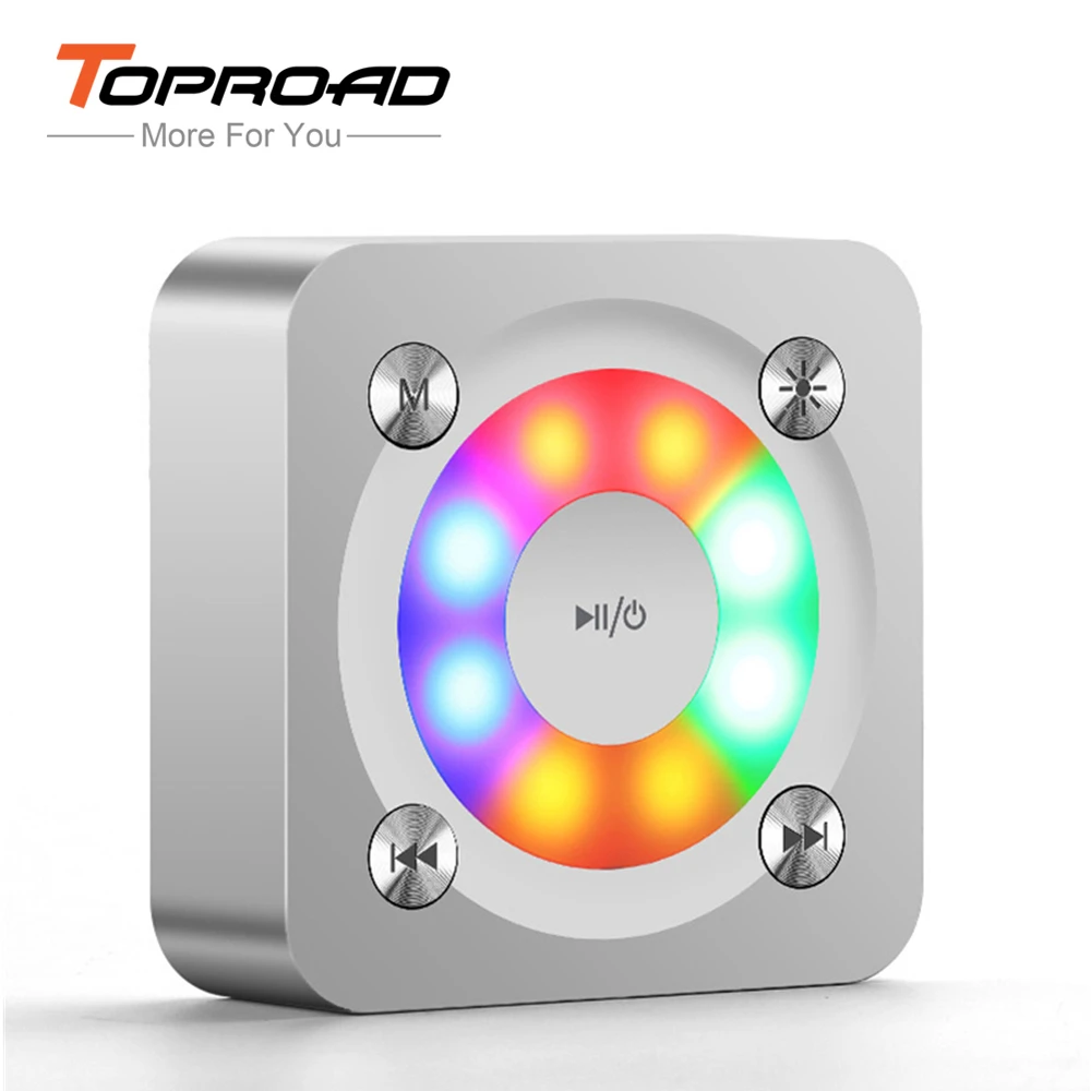 TOPROAD HIFI Bluetooth Динамик Портативный Мини светодиодный вспышка Динамик s супер бас музыкальная резонаторная коробка caixa de сом с микрофоном TF для телефона PC