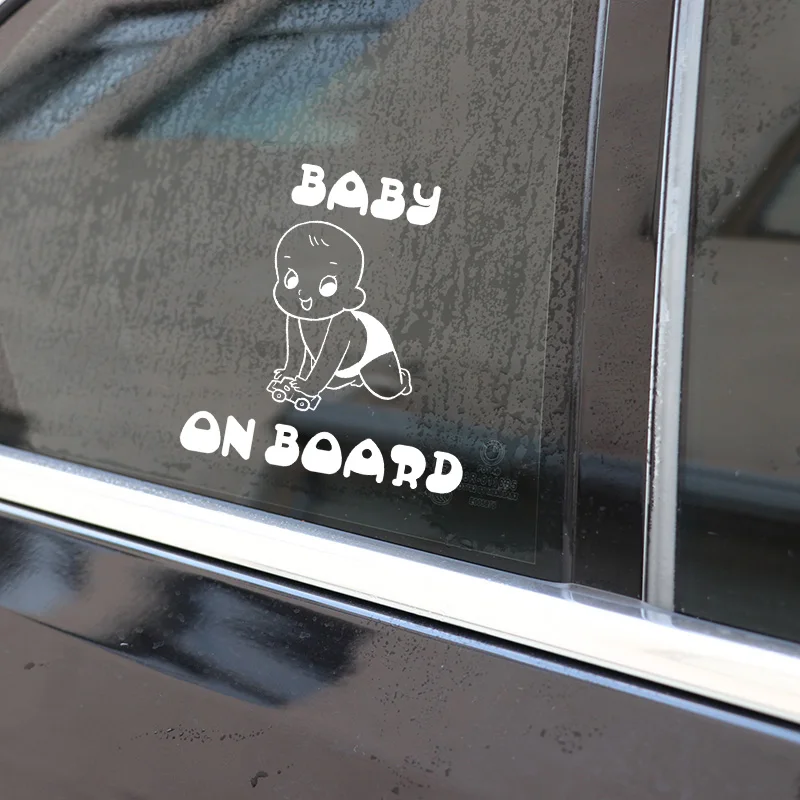

YJZT 15.2X16.2CM BABY ON BOARD Warning Sign Window Car Sticker Creative Bumper Decoration Decals C25-0158