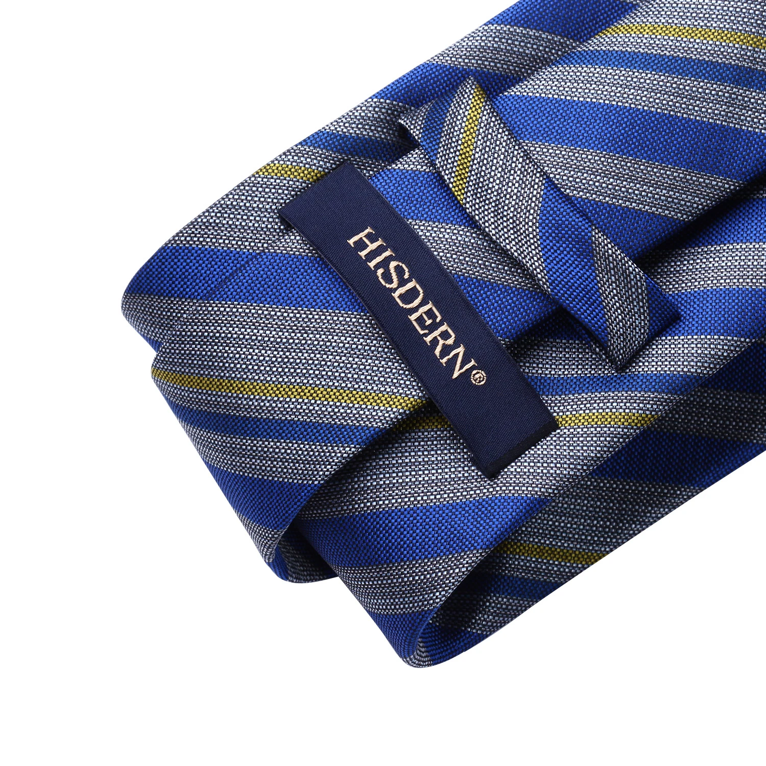 Тканый мужской галстук синий серый полосатый Набор платков и галстуков # TS722B8S