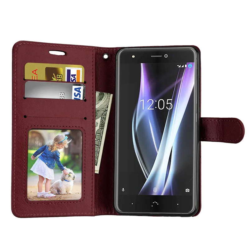 Флип чехол для BQ Aquaris X / Pro книжка в стиле ретро с рисунком Crazy Horse кошелек