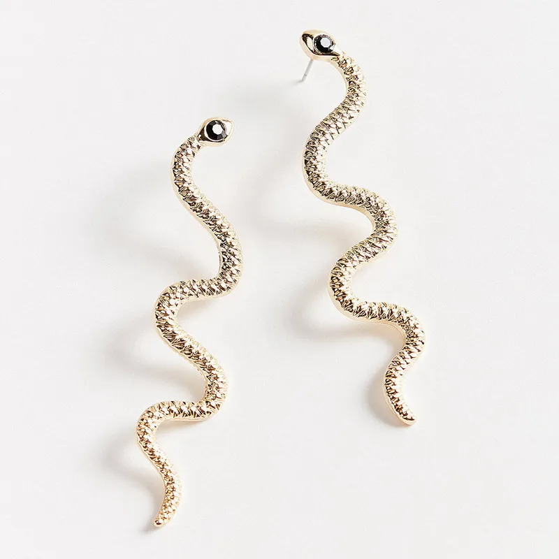 Fashion Exaggerated Long Serpentine Snake Tassel Stud Earrings Semi-Precious Stone Pendientes For Women Jewelry Bijoux Oorbellen | Украшения