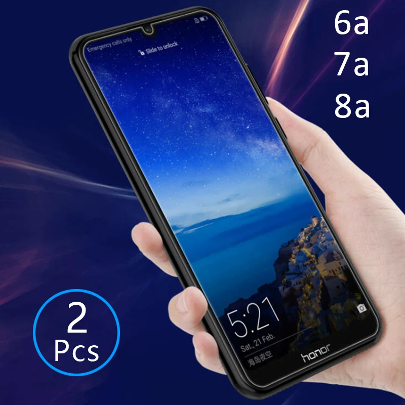 Закаленное стекло для honor 8a 7a pro 6a 2 шт. защитная пленка экрана телефона huawei honer 8 7 6 a