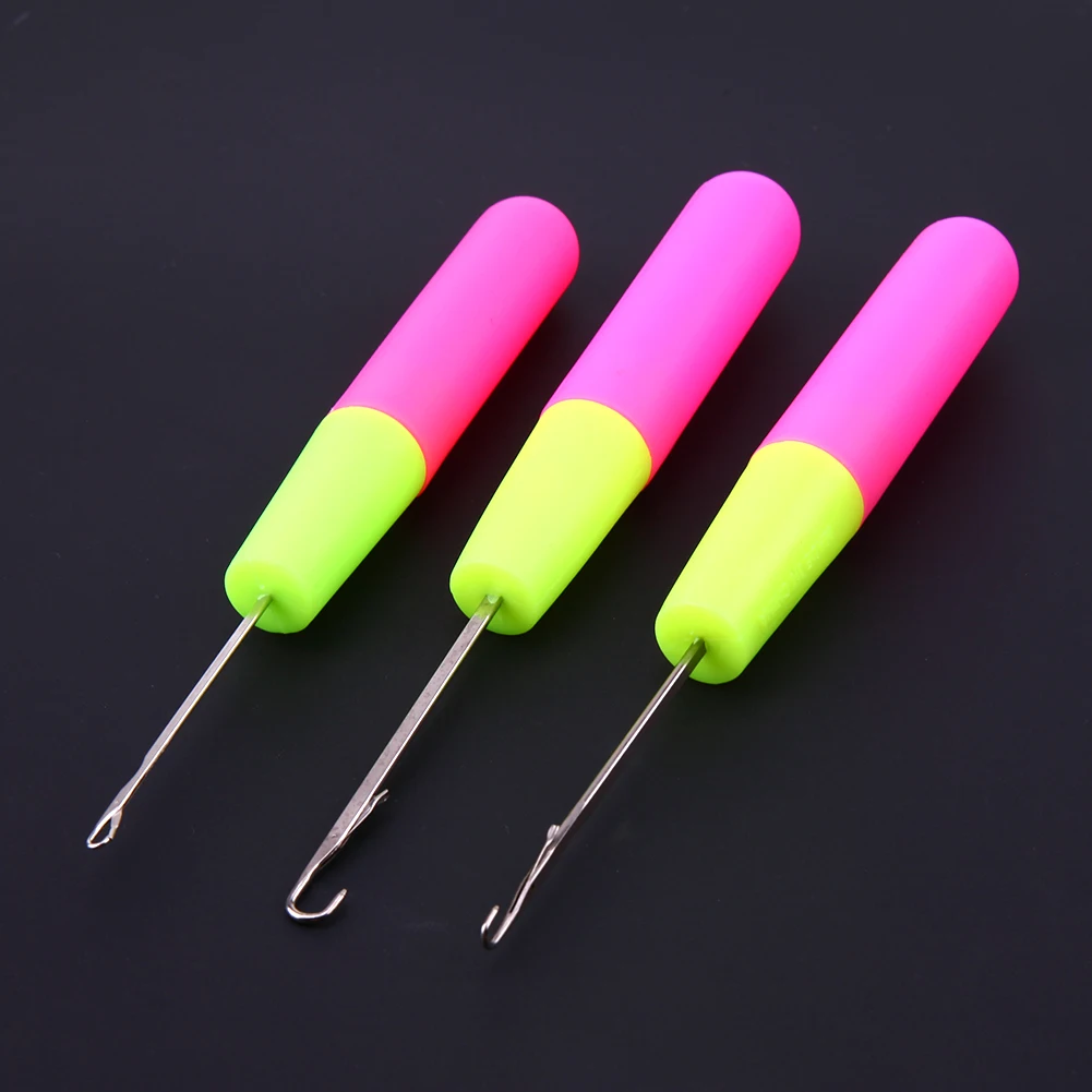 Набор стальных крючков для вязания 3 шт. шаблон сгибания Пластиковой ручки иглы