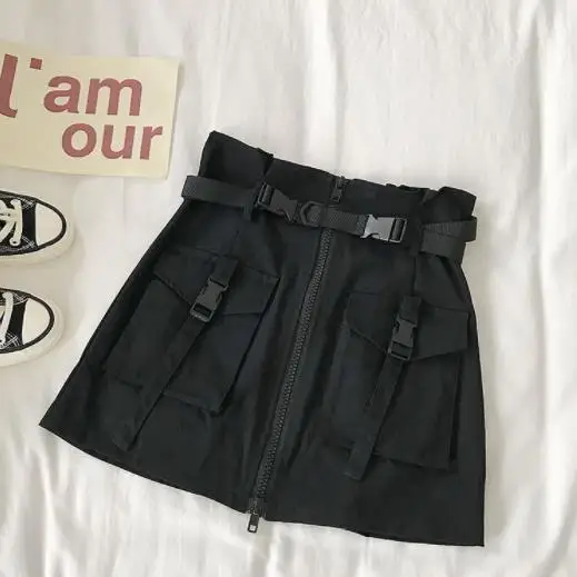 Женская юбка 2019 новая оснастка молния слово сумка хип шаг с поясом летняя женская