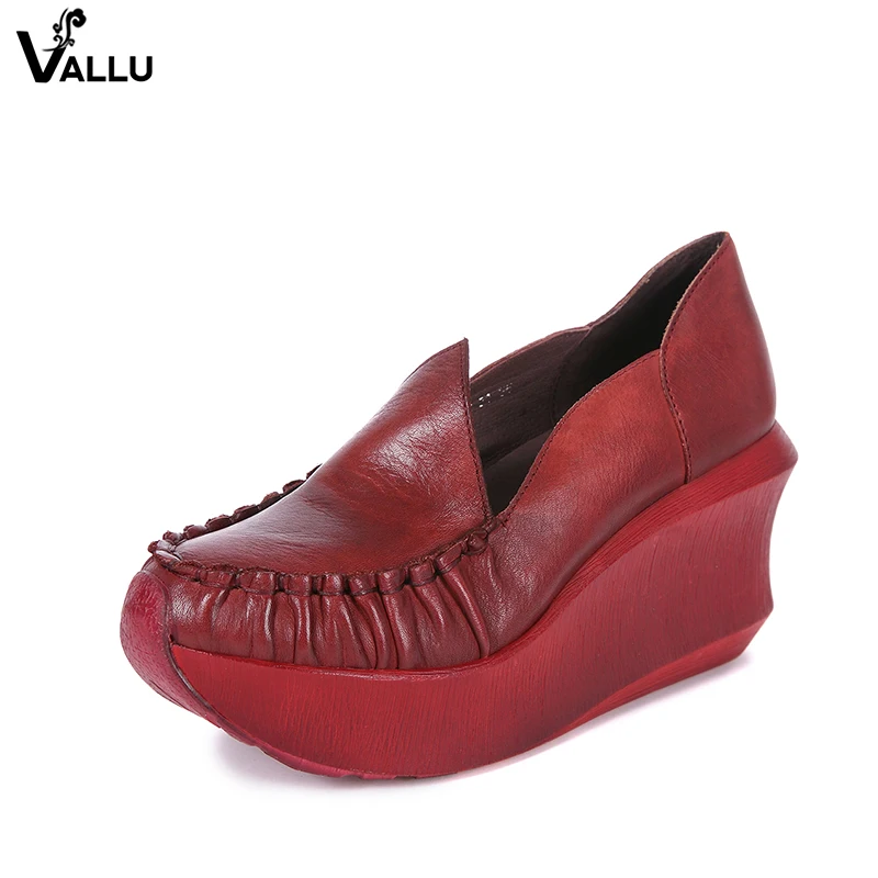 Туфли VALLU женские на платформе и высоком каблуке натуральная кожа винтажная
