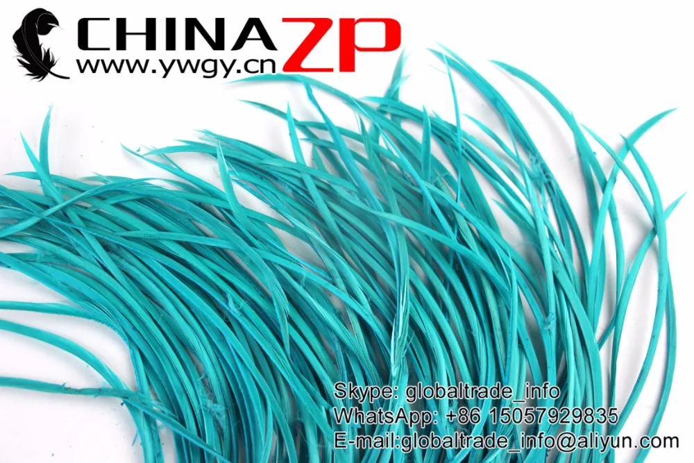 Фото CHINAZP гусиные перья 20 ~ 25 см (8 до 10 дюймов) гладкие бирюзовые синие окрашенные гусиные биоты перья для одежды обувь аксессуары для шляп №3