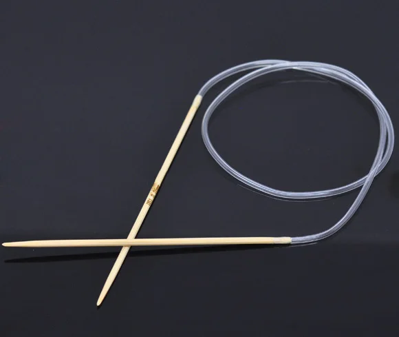 1 пара бамбуковых круговых спиц 40 см (Размер США 1/2 25 мм)|40cm circular knitting needles|needles