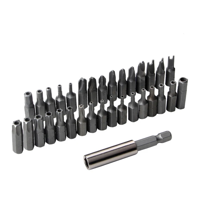 Jewii 33pcs Security Bit Set Multiple Types Screwdriver Magnetic Extension Holder Torx Hexagon Bits | Инструменты