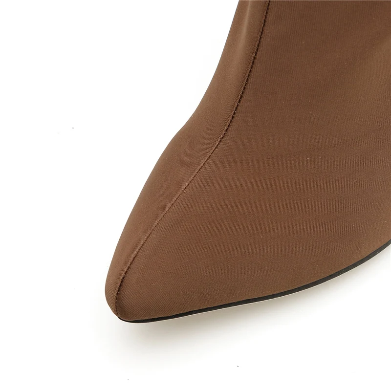 2020 осенние коричневые ботинки женская обувь на молнии платформе и высоком