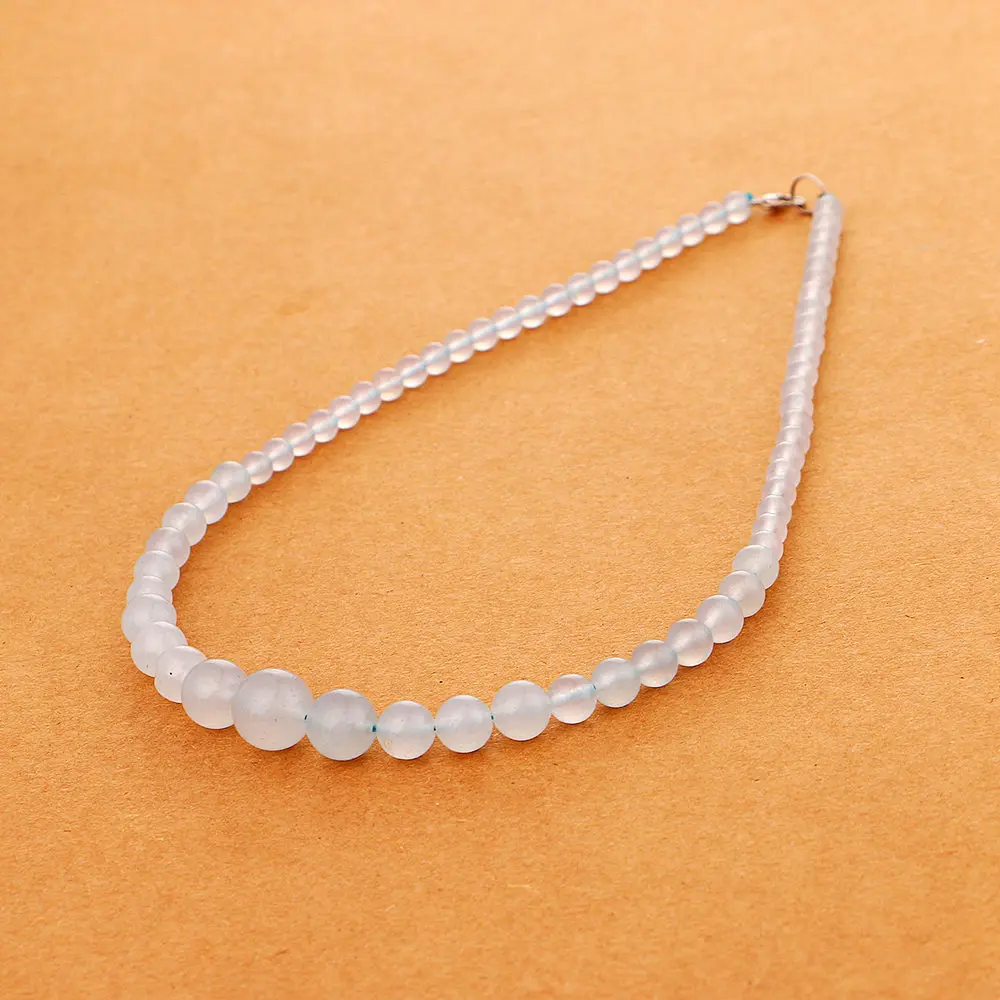 Женское Ожерелье с кристаллами аквамарин длинное ожерелье натуральным