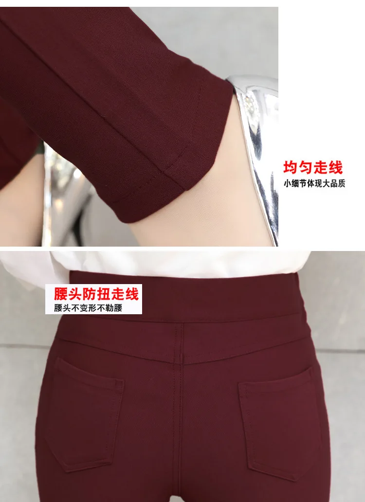 2018 Autumn winter high elastic womens pants wear size slim pencil female trousers women | Женская одежда