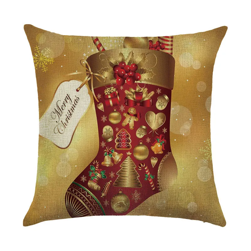 2017 Merry Christmas Cartoon Decoration Festival Pillow Case Gift Snowman Tree Bell Cushion Cover For Home Car Sofa | Дом и сад