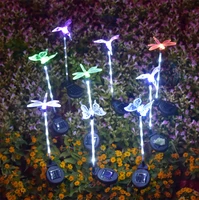 solar light powered 3 style butterflydragonflybird lights colorful landscape lighting waterproof ip65 solar lamp kids gift