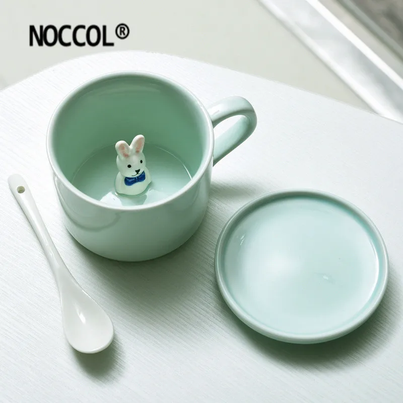 NOCCOL новинка 3D чашка с животными керамическая кофейная для детей девочек и