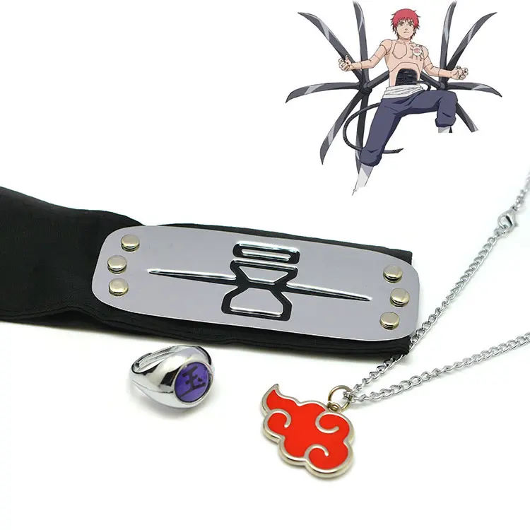 Аниме Наруто Косплей itachi заставка кольцо ожерелье 3 шт. аксессуары Akatsuki Deidara ниндзя персонаж реквизит для женщин и мужчин крутой - Цвет: Sasori