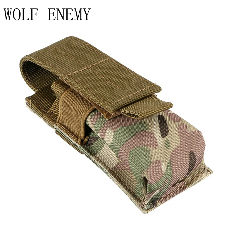 Миниатюрная нейлоновая сумка тактическая для фонарика M5 с зажимом MOLLE одиночная