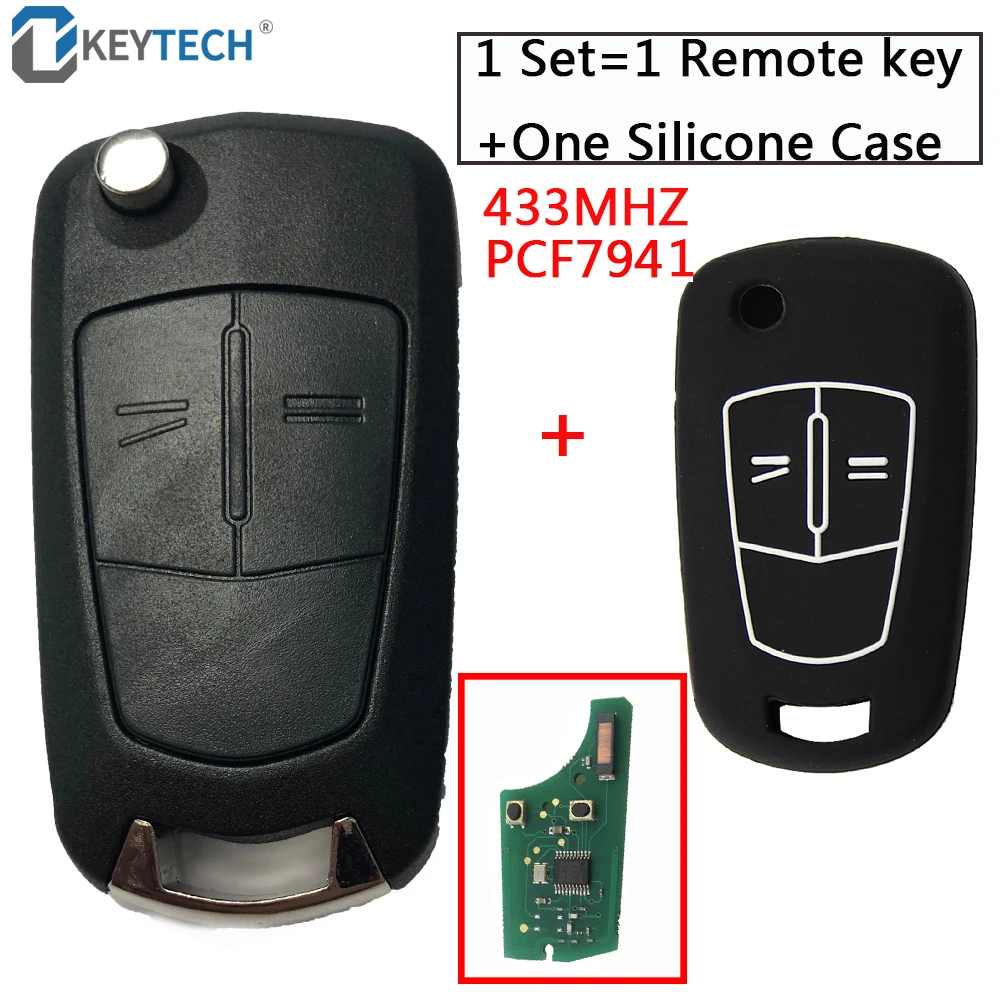 Автомобильный Дистанционный ключ OkeyTech PCF7946 PCF7941 433 МГц с 1 бесплатным силиконовым