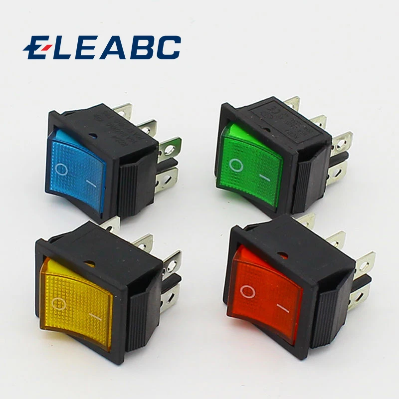 1 шт. латунные запасные части освещены 6 контакты кулисный переключатель с