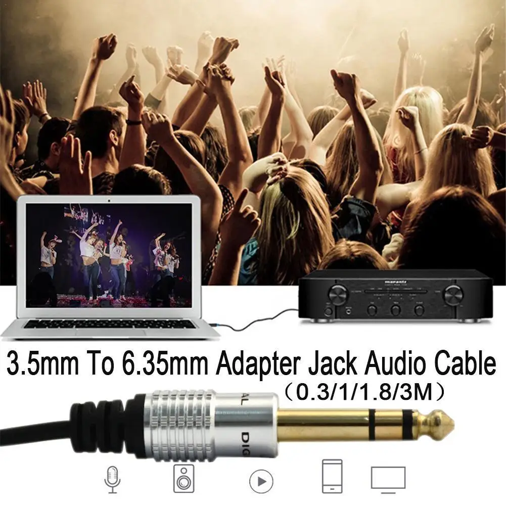 3 5 мм до 6 адаптер Jack аудио AUX кабель для миксера усилитель гитарный папа 1 м|Кабели