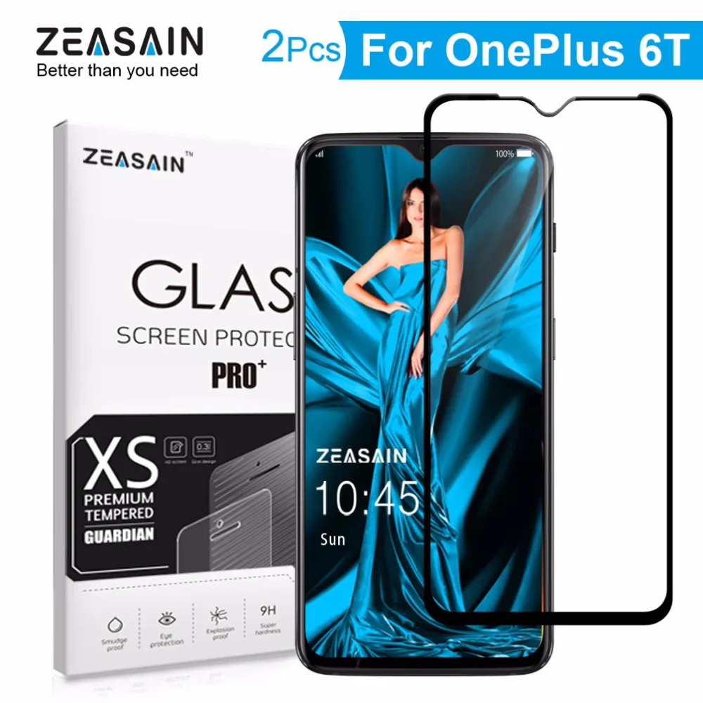 2 шт Оригинальный ZEASAIN протектор экрана для OnePlus 6 T OnePlus6T One Plus 1 + закаленное стекло