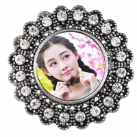 blank round pins for sublimation fashion women brooches with zircon for thermal transfer can print custom photo new 2018