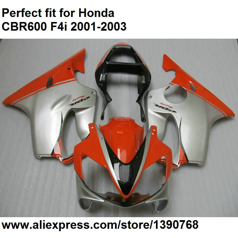 

Hot sales fairing kit for Honda CBR 600 F4i 01 02 03 silver red fairings CBR600F4i 2001 2002 2003 DZ90