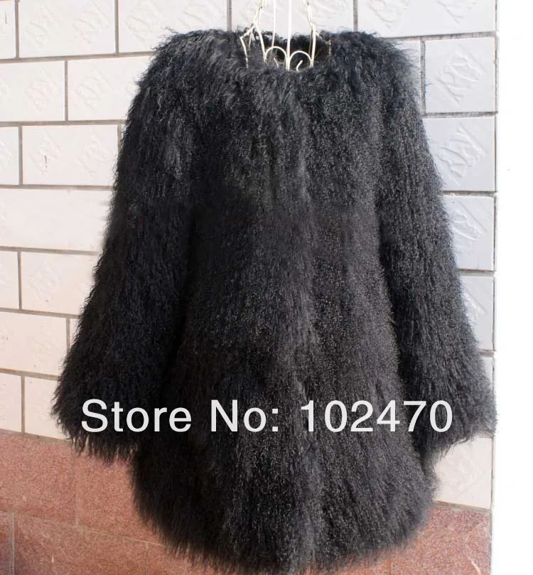 ManyFurs-Free Shipping Genunie100% Mongolian Sheep long Fur Coat Lamb fur Jacket many colors to be choiece size : S-XXL | Женская одежда