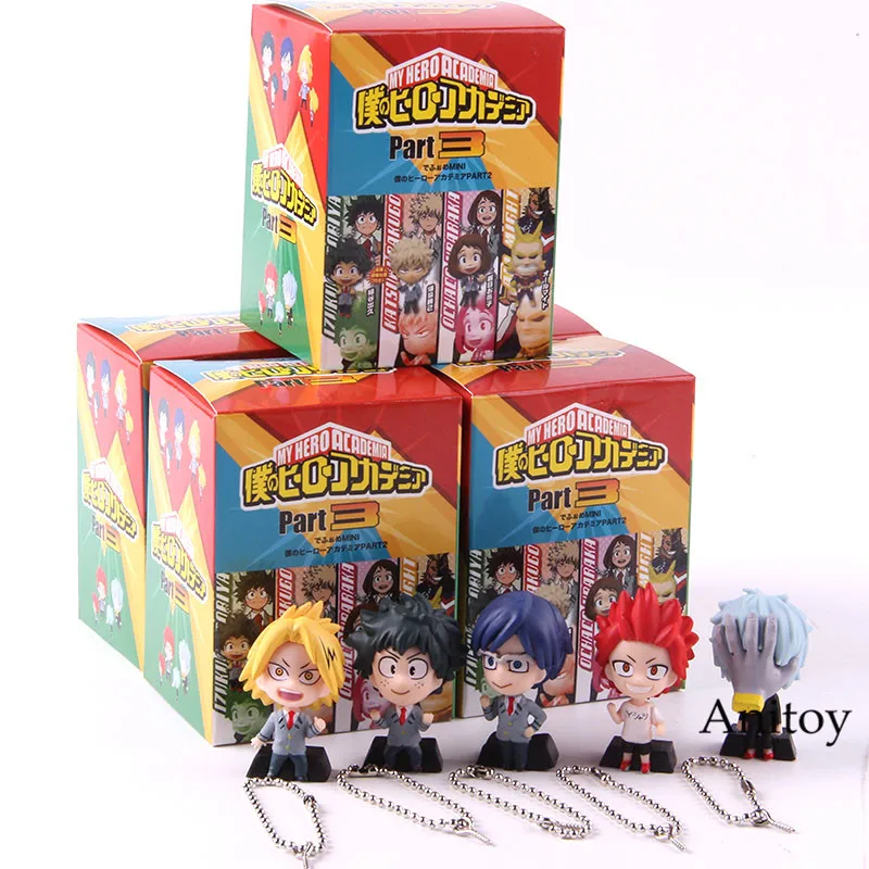 C with retail box 3 вида стилей Аниме Мой герой Academy Figure izku Midoriya Ochaco Uraraka Bakugou кацуки коллекционная игрушка набор ключей - Цвет: C with retail box