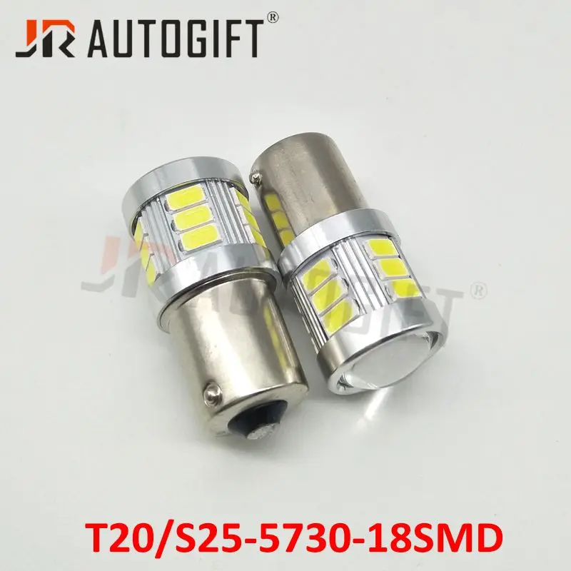 10 шт. автомобильный Стайлинг BA15S P21W 1156 5630 5730 LED 18SMD S25 T20 12В-24В указатель поворота 7440