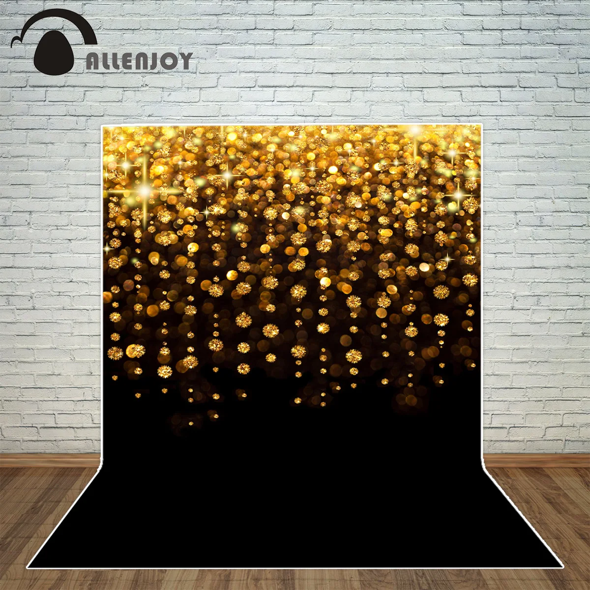 Allenjoy фон для фотосъемки новый год Черная подошва золотые точки блеск боке