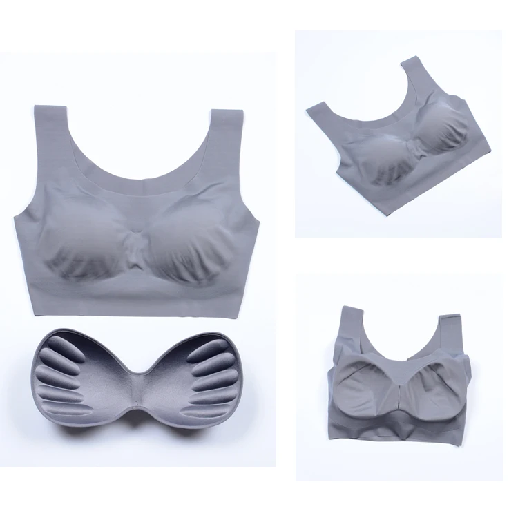100 PCS Seamless Ice Silk Bra Women Ultra Thin Sleep Bra Fashion Wire Free Intimates Bralette Massage Padded Sexy Lingerie