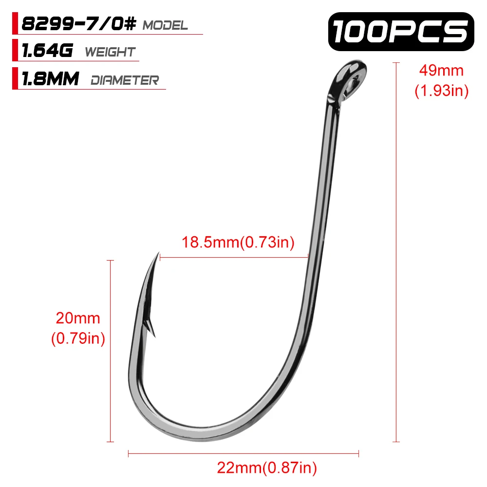 8299 7 0 100 шт. PRO BEROS брендовый рыболовный крючок 8299 серия Осьминог HC-72A рыболовный крючок из высокоуглеродистой стали морской окунь 8299-1/0-8/0# крючок - Цвет: 8299 7 0