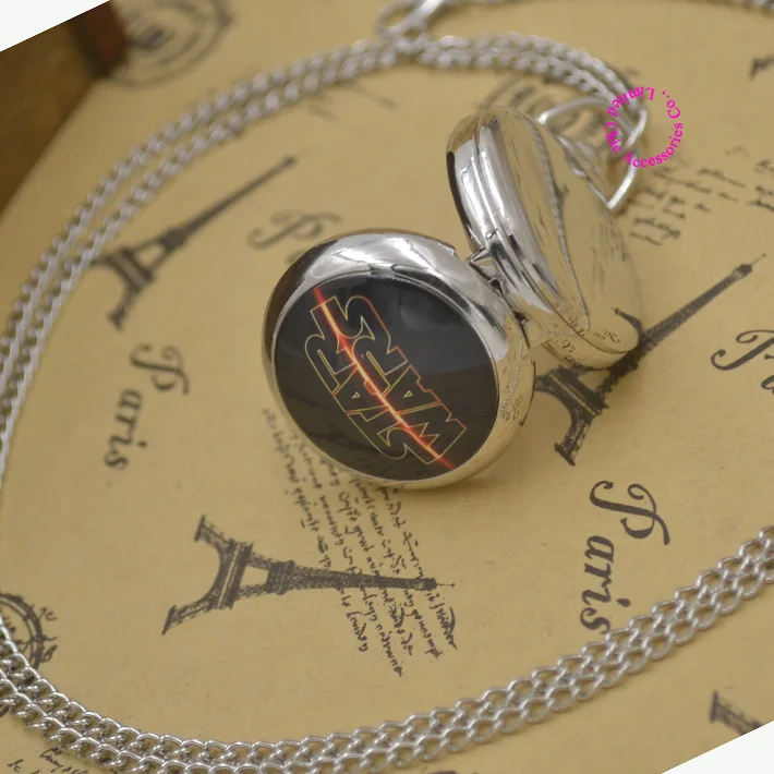 Новые модные черные карманные часы джедая Звездные войны ожерелье картина из