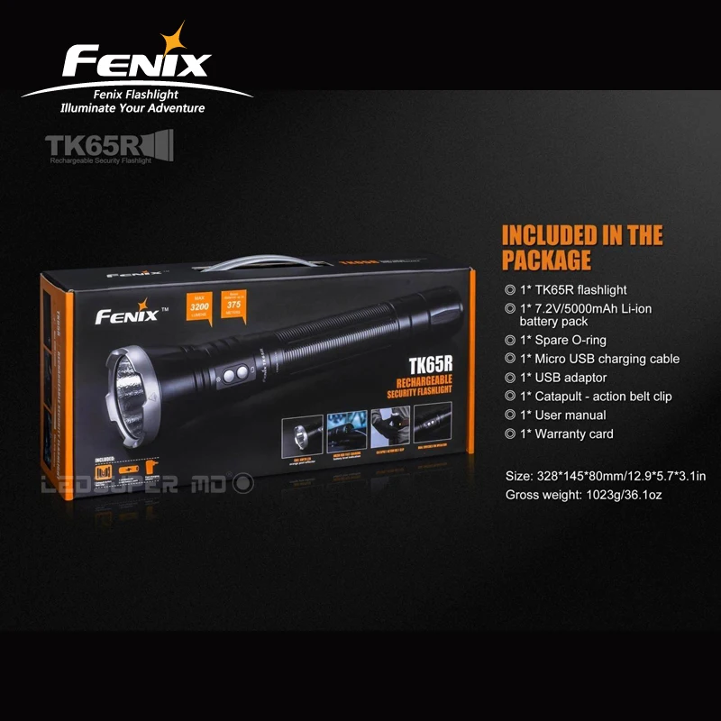 3200 люмен FENIX TK65R Cree XHP70 светодиодный USB Высокопроизводительный фонарик с литий-ионным аккумулятором 5000 мАч