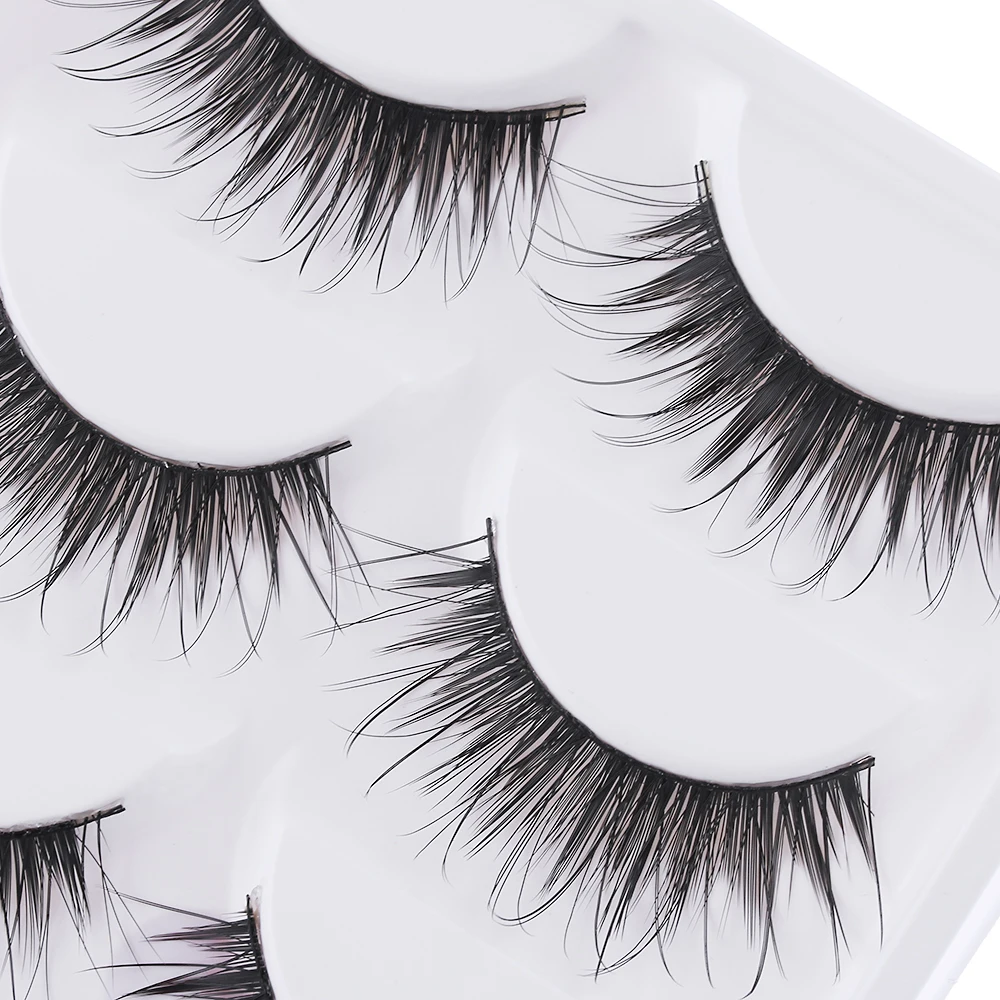 5 пар натуральных очень длинных черных густых накладных ресниц для макияжа