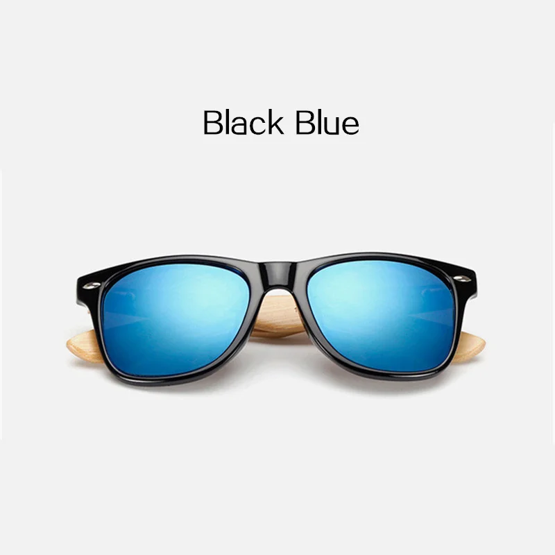 Black Blue Калейдоскоп очки бамбука солнцезащитные очки для Для мужчин Для женщин очки Винтаж Дерево Солнцезащитные очки Мужской деревянные ножки очки - Цвет линз: Black Blue