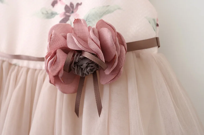 Children Girls Princess Multi Flower Sashes Layered Mesh Tutu Party Dress Ball Gown 1-6 Years | Детская одежда и обувь
