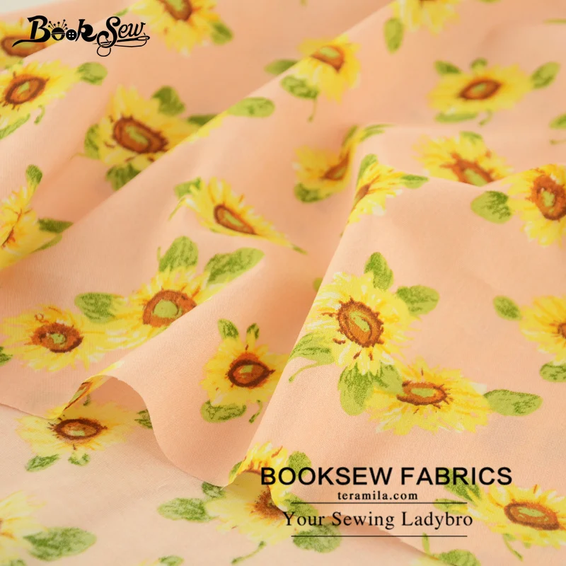 Booksew 100% хлопок поплин Ткань розовый Жир Квартал подсолнечника соизволил мягкий