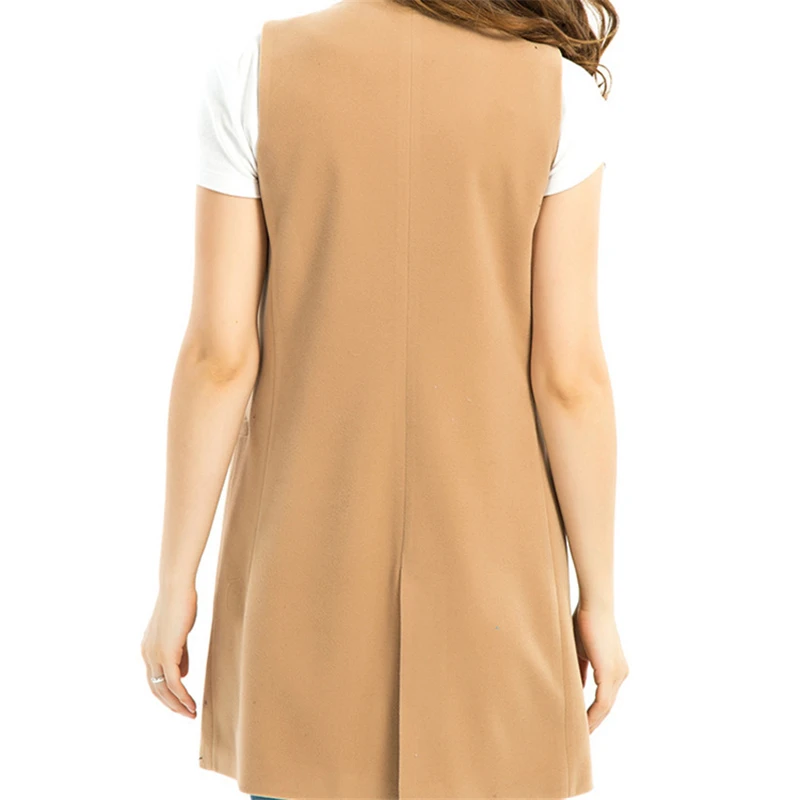 Новинка женский весенний красивый жилет из смесовой шерсти зимний длинный