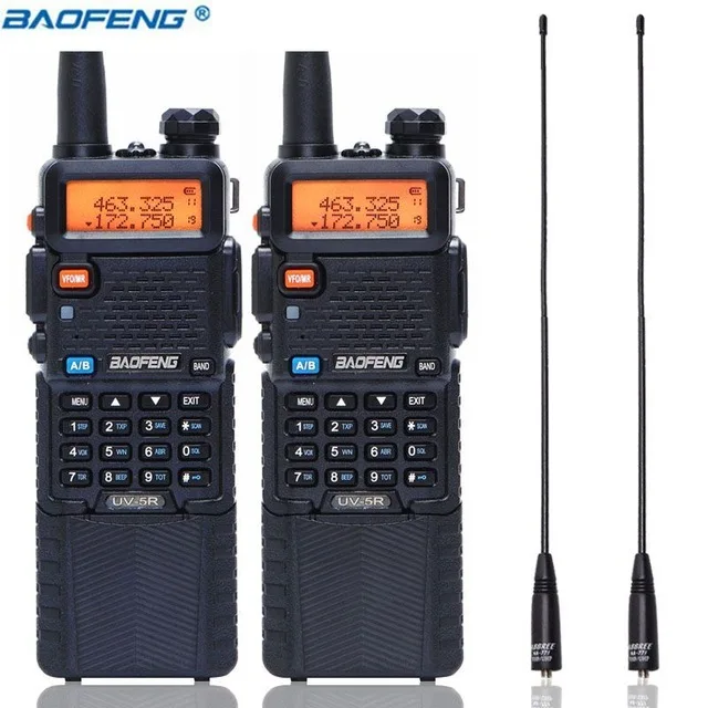 black add 2pcs 771 2 шт Baofeng UV-5R с 3800 мАч длинной литий-ионной батареей рация Двухдиапазонная VHF+ UHF UV5R Ham двухсторонняя рация+ 2 шт NA-771 антенна - Цвет: black add 2pcs 771