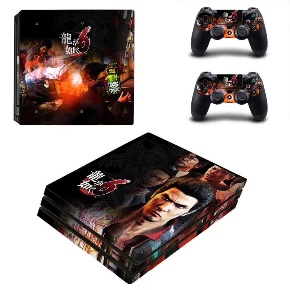 Наклейка для игровой консоли Yakuza PS4 Pro Виниловая наклейка PlayStation 4 и 2 контроллера