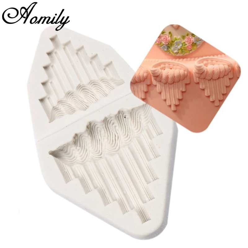 Aomily кружевная силиконовая форма для торта с оборками Sugarcraft помадка шоколадная