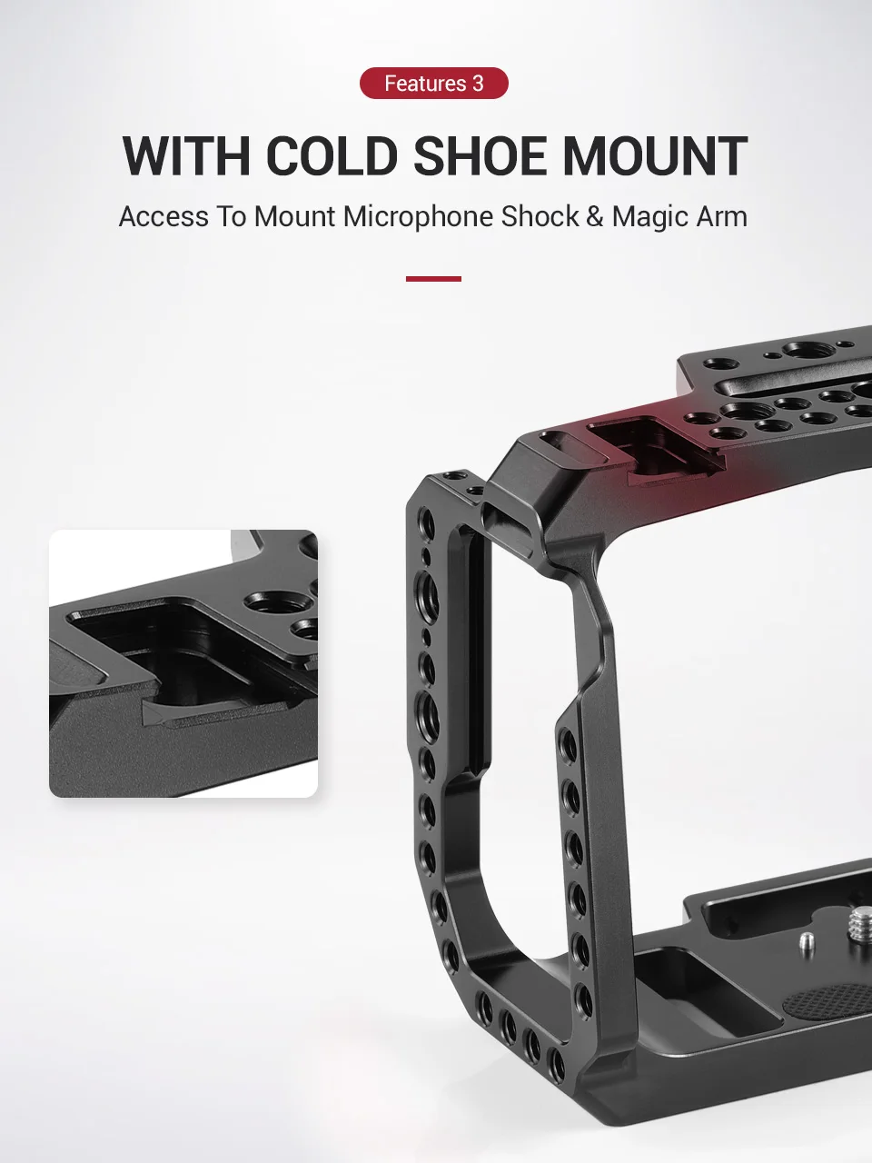 SmallRig BMPCC 4K 6K половинная клетка для Blackmagic дизайна карманная клетка для кинокамеры с Рельсом Nato/Arri отверстие для определения местоположения/может башмака-2254